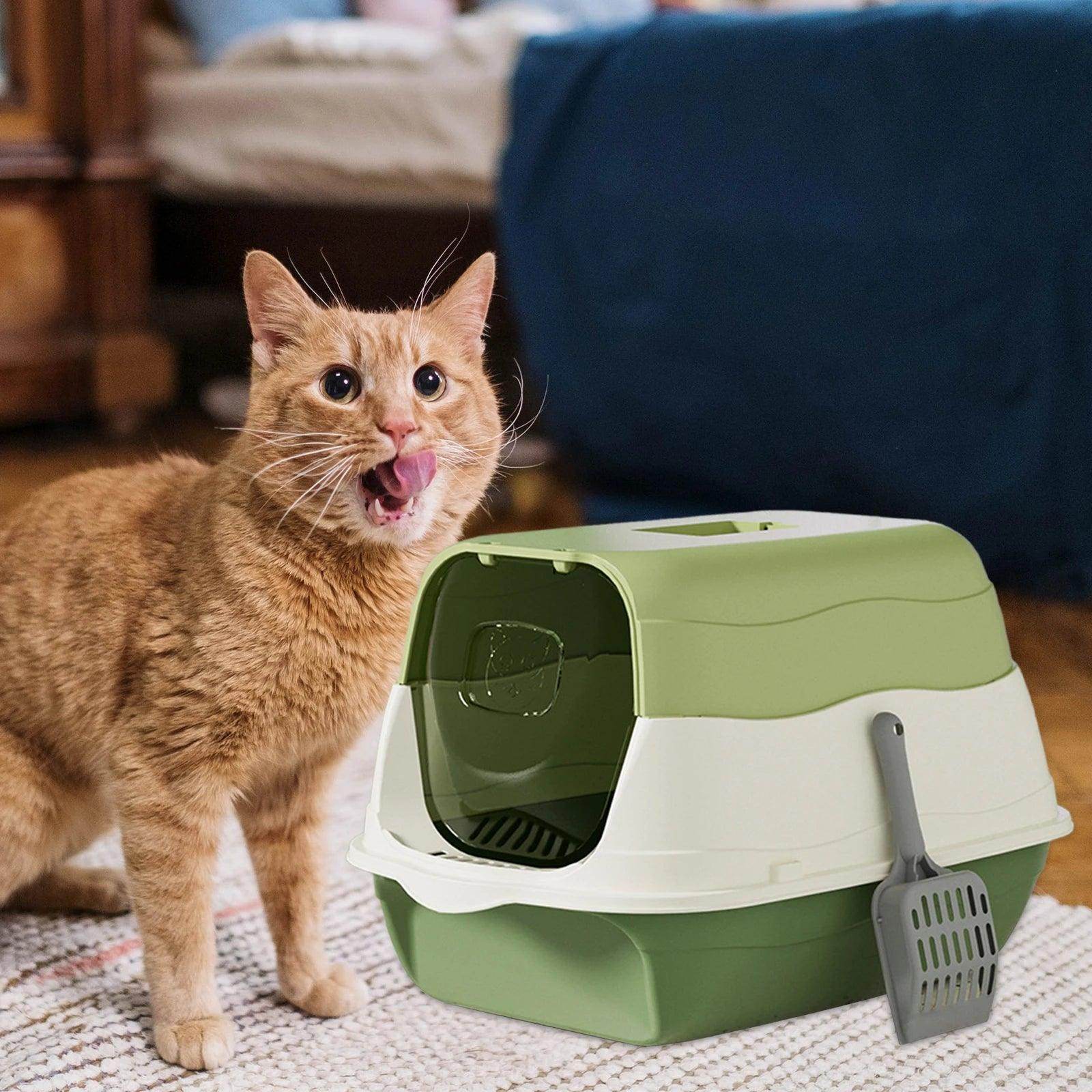 Hooded Cat Litter Box with Scoop - My Store