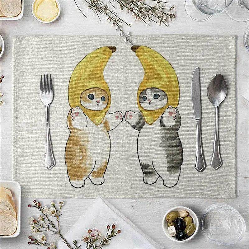 Cat Cartoon Animal Placemat - My Store