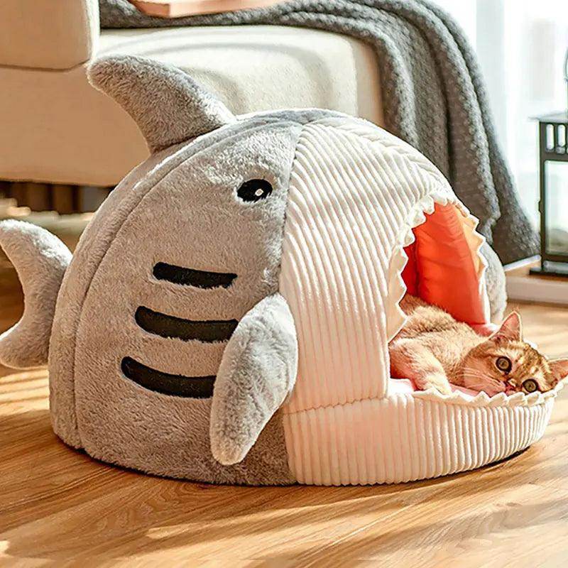 Cartoon Shark Warm Cat Bed - My Store