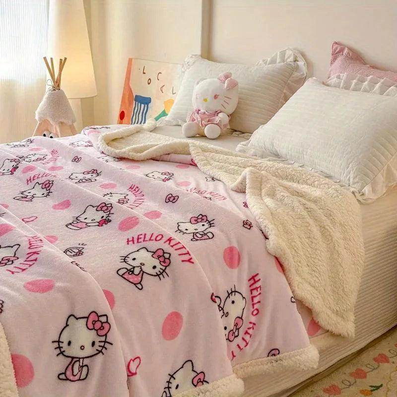 Hello Kitty Plush Double-Layered Throw Blanket - My Store