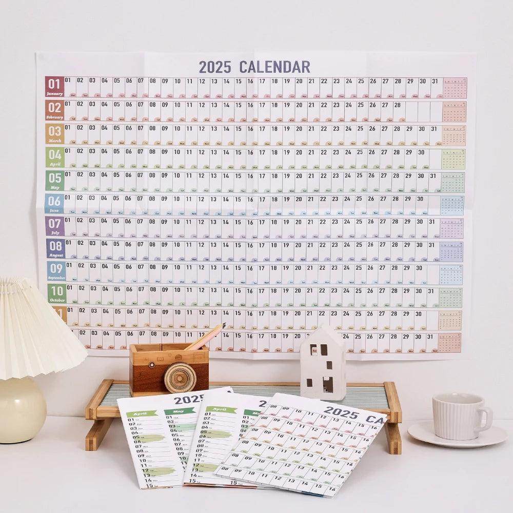 2025 Colorful Large Paper Wall Calendar with Stickers & Tapes - My Store