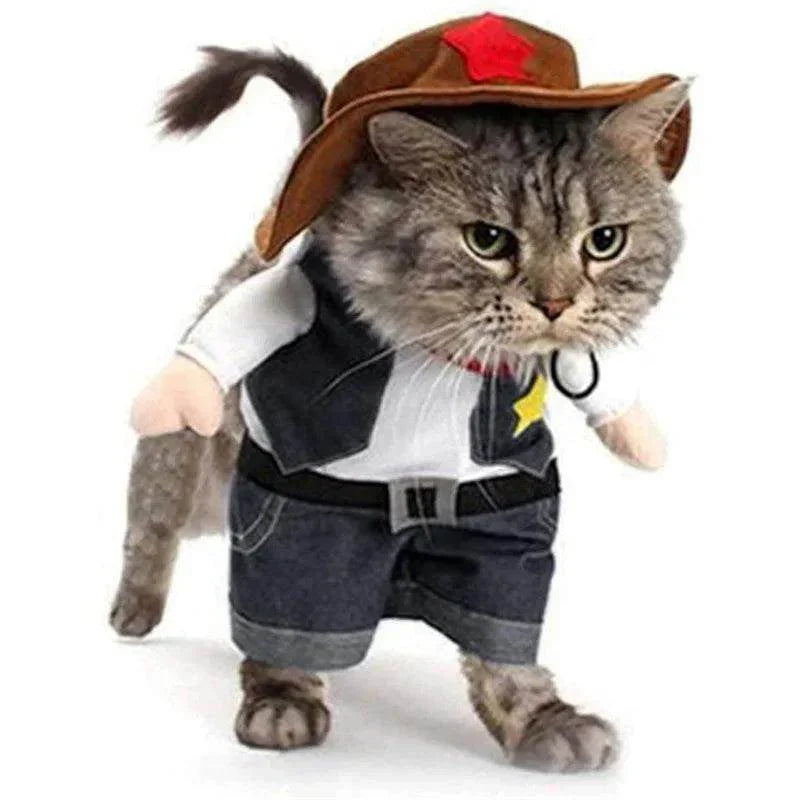 Funny Pet Dog Cat Cowboy Costume - My Store