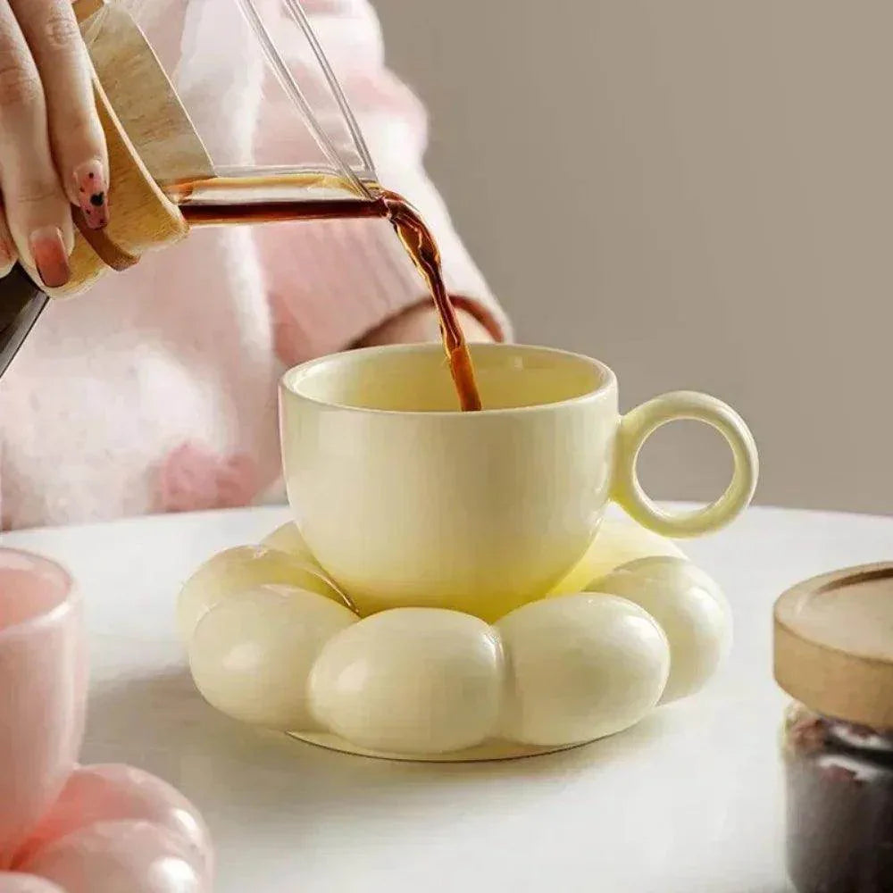 200ml Ceramic Cloud Coffee Mug Set with Decorative Tray - My Store
