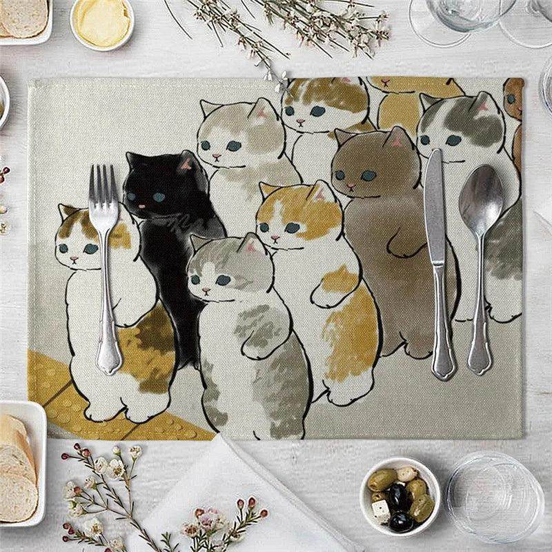 Cat Cartoon Animal Placemat - My Store
