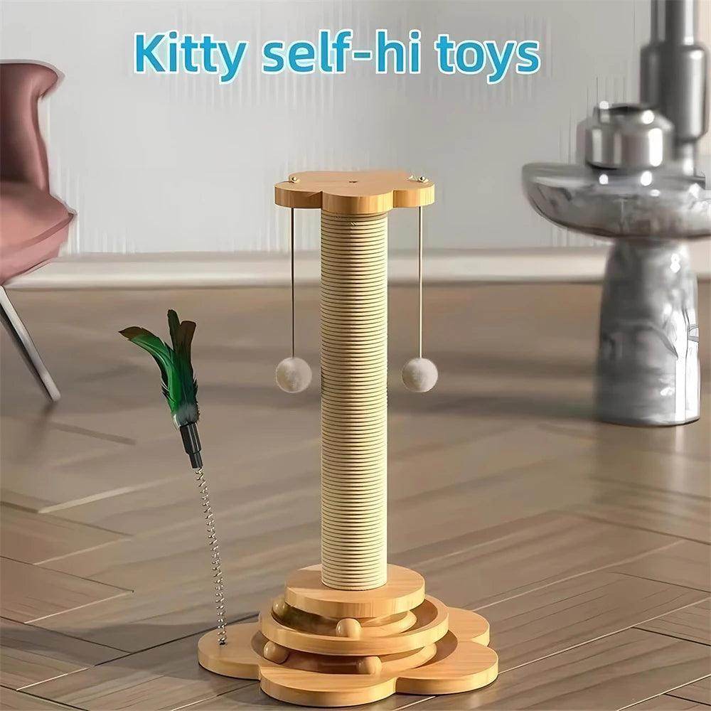 Wooden Cat Turntable & Sisal Scratching Post - My Store