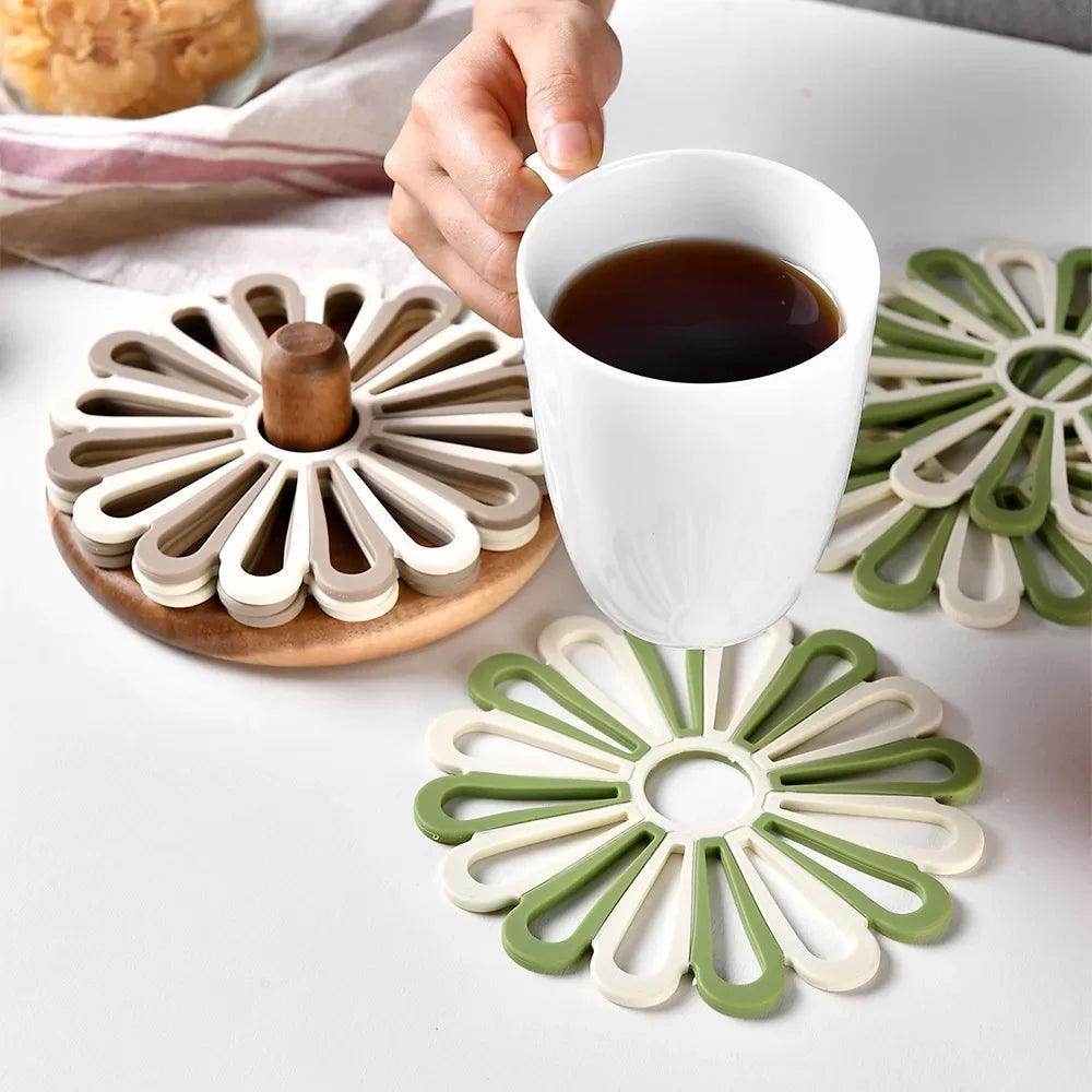 6Pcs Nordic Silicone Flower Placemats - My Store