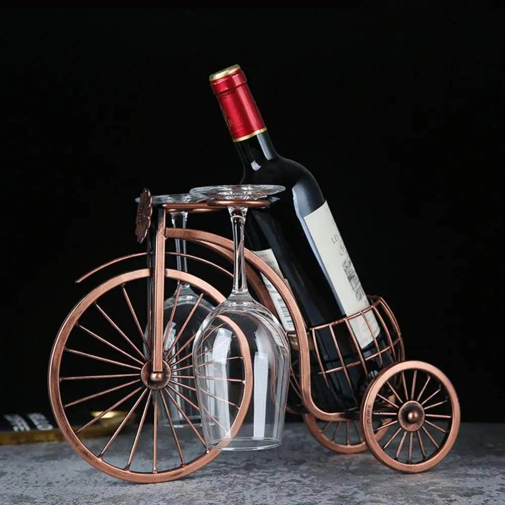 Retro Carriage Wine Rack with Glass Holder - My Store