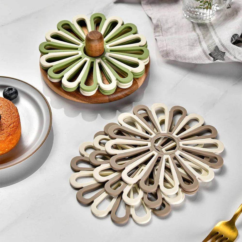 6Pcs Nordic Silicone Flower Placemats - My Store