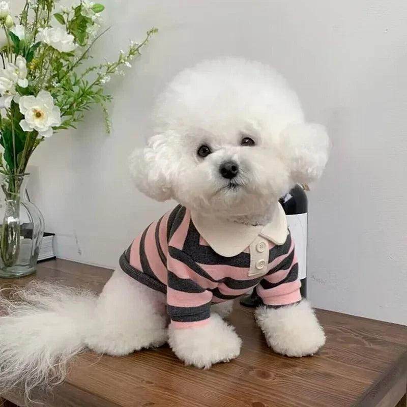 Striped Polo Shirt for Dogs - My Store