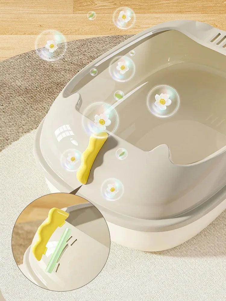 Dinosaur Semi-Enclosed Cat Litter Box - My Store