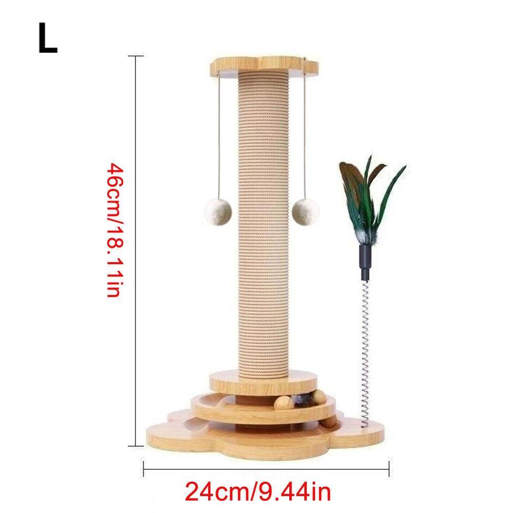 Wooden Cat Turntable & Sisal Scratching Post - My Store