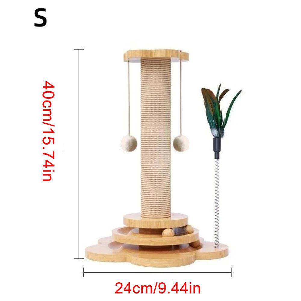 Wooden Cat Turntable & Sisal Scratching Post - My Store