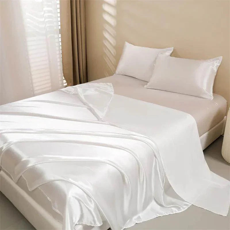 Satin Bed Sheets Set - Queen Size, 4-Piece Silky Bedding - My Store
