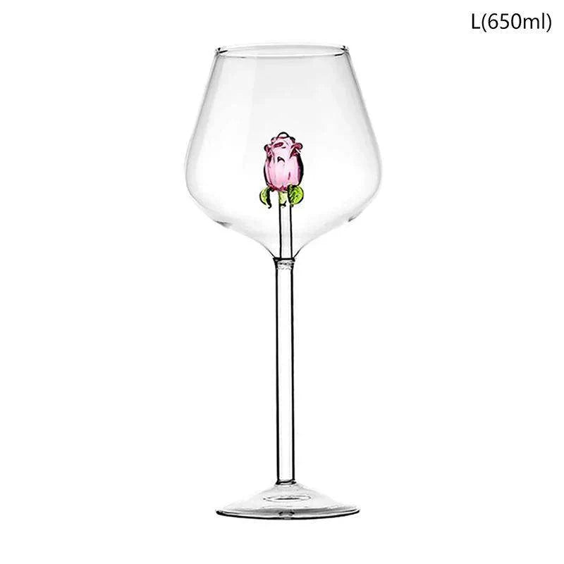 Creative 3D Rose Wine Glass - My Store
