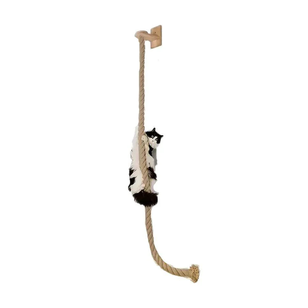 Wall-Mounted Cat Climbing Rope & Wooden Pedals - My Store