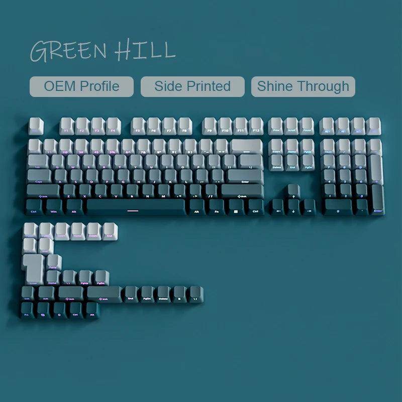 135 Keys Gradient Green Shine Through Keycaps - My Store