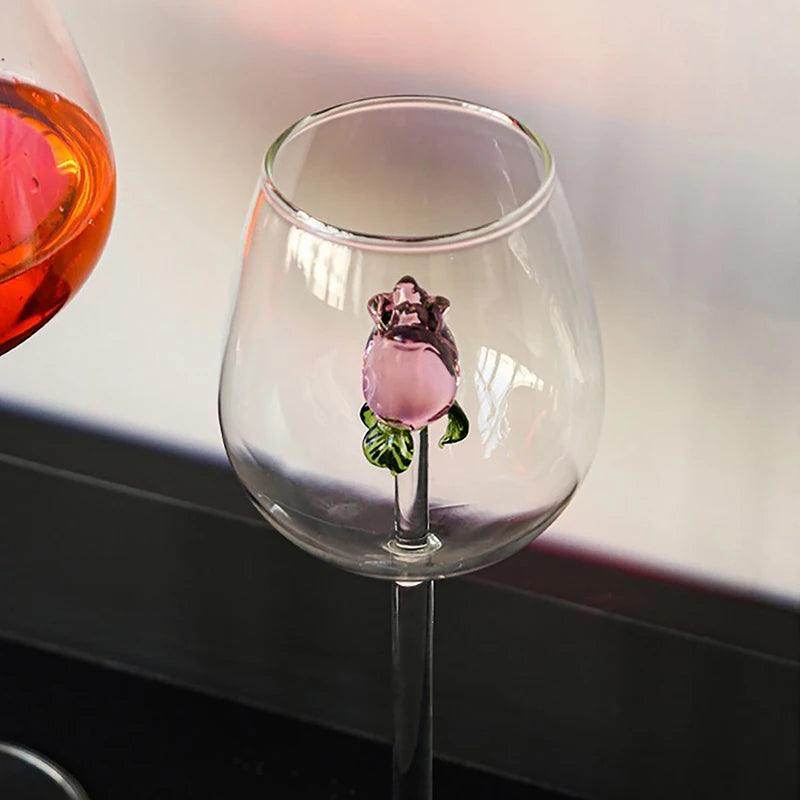 Creative 3D Rose Wine Glass - My Store