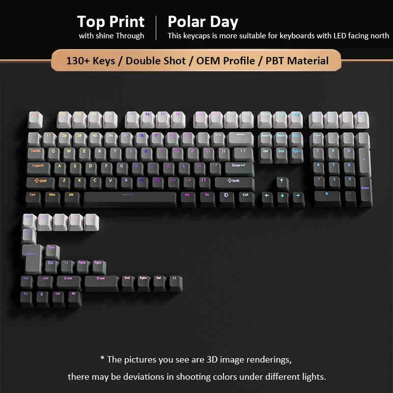 135 Keys Gradient Green Shine Through Keycaps - My Store