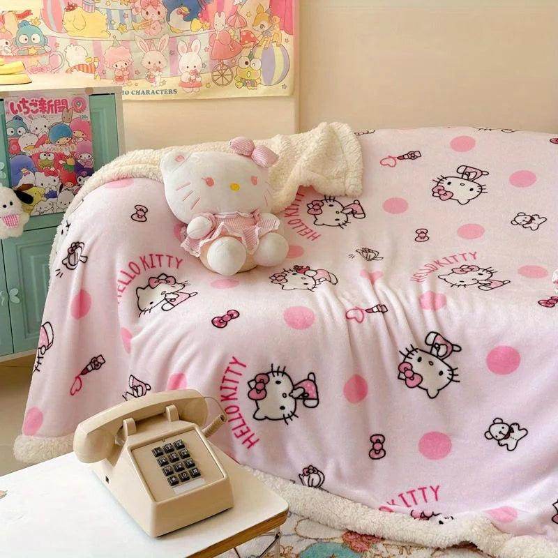 Hello Kitty Plush Double-Layered Throw Blanket - My Store
