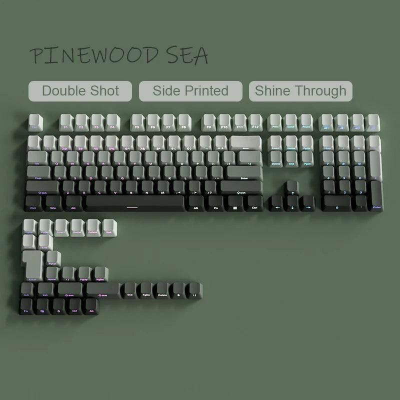 135 Keys Gradient Green Shine Through Keycaps - My Store