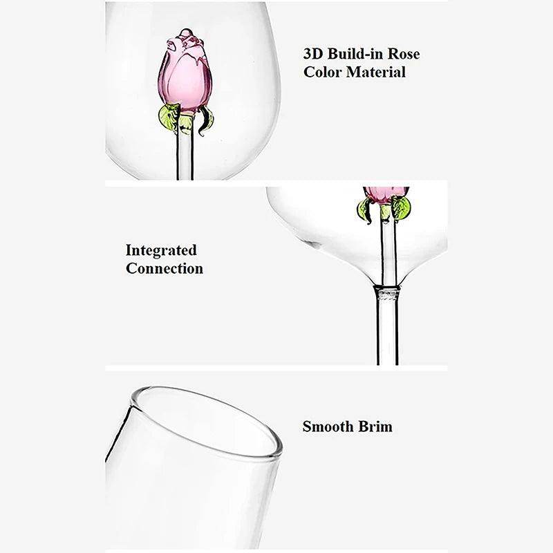 Creative 3D Rose Wine Glass - My Store