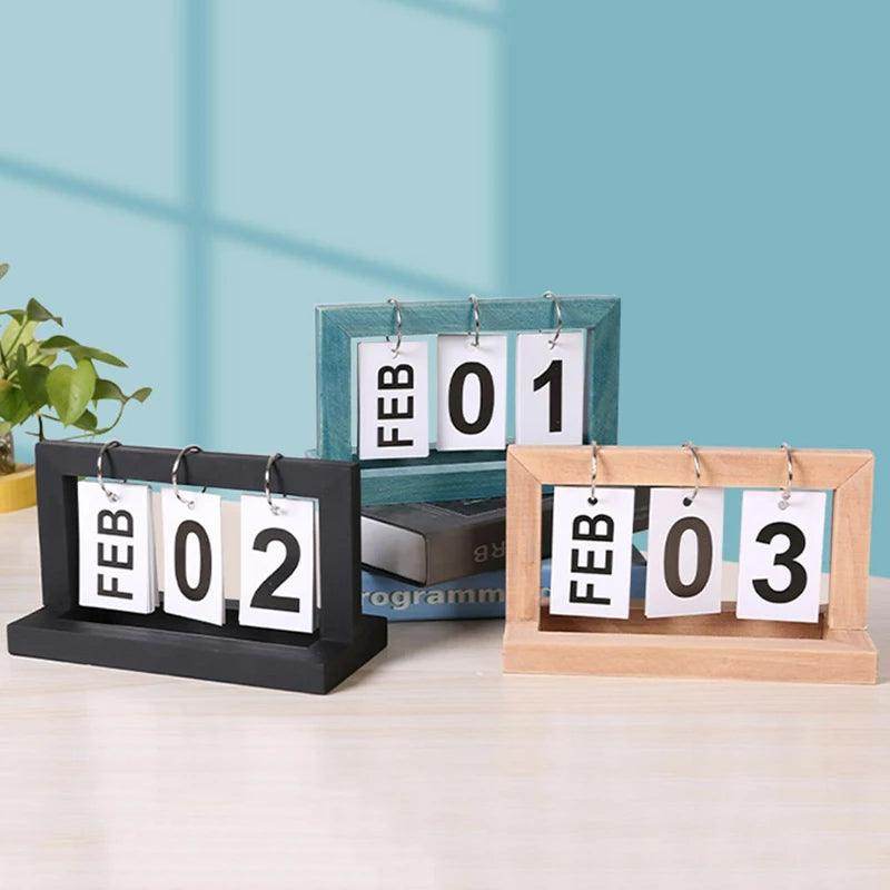 Vintage Wooden Flip Perpetual Calendar - My Store