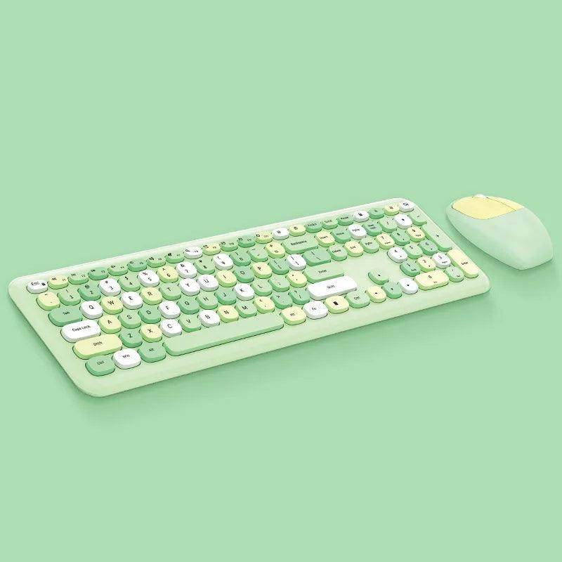 Small Fresh Macaron Color Wireless Keyboard and Mouse Set - My Store