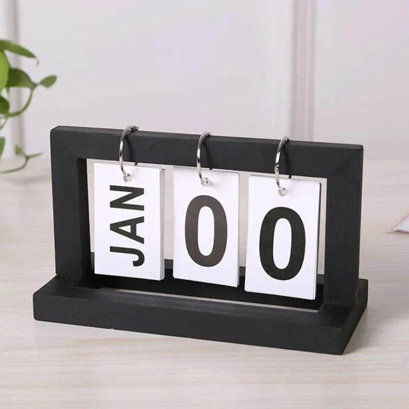 Vintage Wooden Flip Perpetual Calendar - My Store