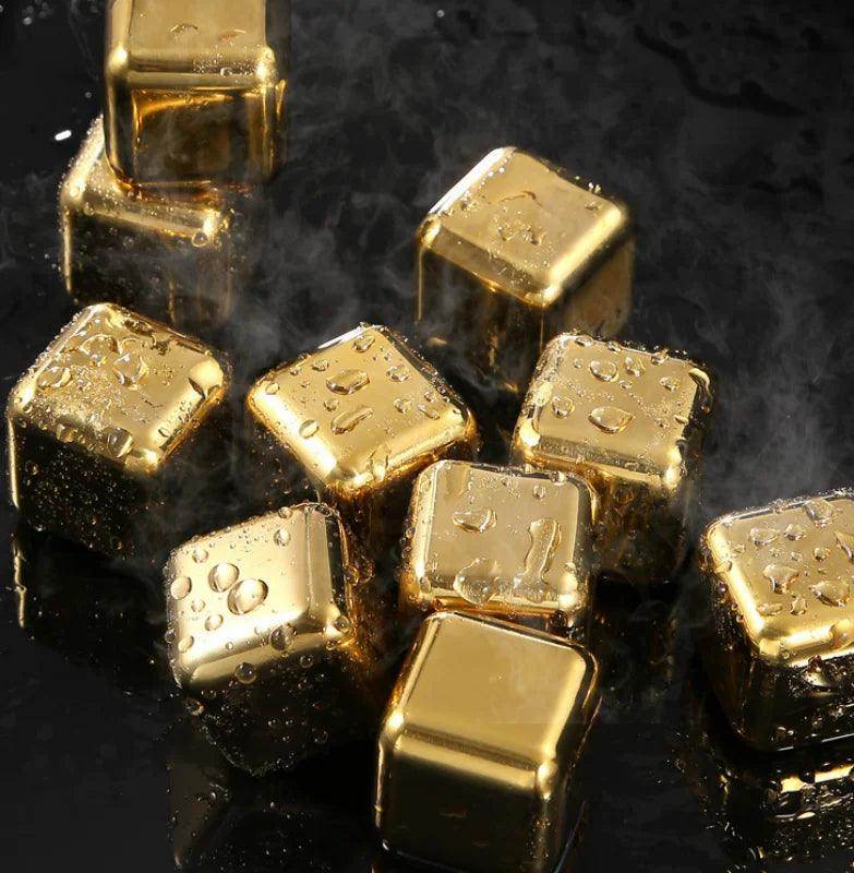 Gold Stainless Steel Ice Cubes - My Store