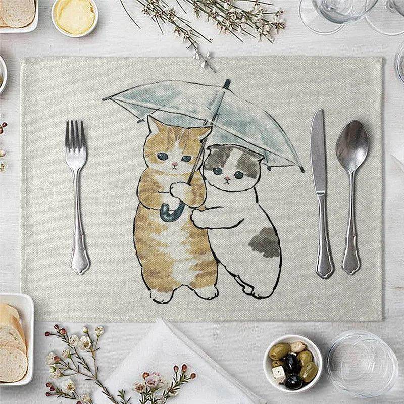 Cat Cartoon Animal Placemat - My Store