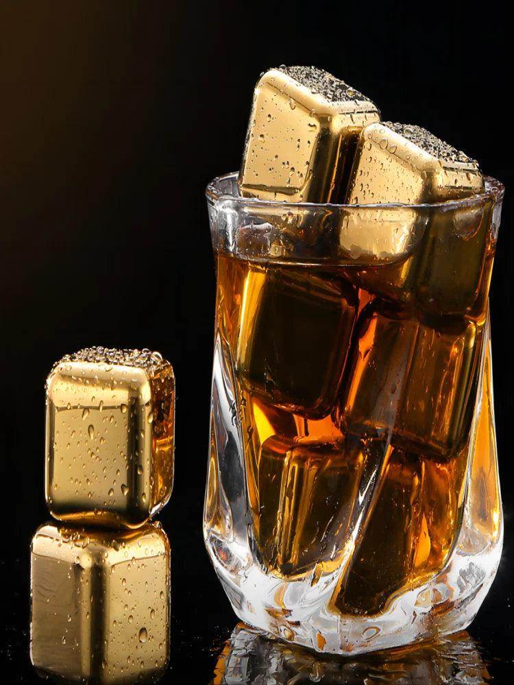 Gold Stainless Steel Ice Cubes - My Store