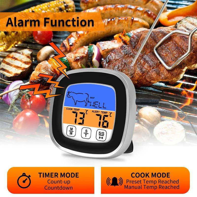 Digital Thermometer Kitchen Meat Probe with Touchscreen LCD Display - My Store