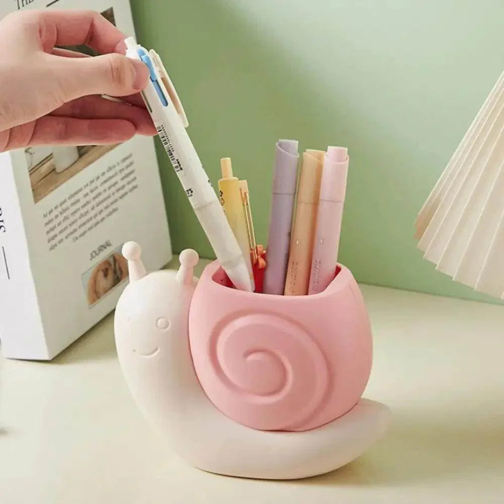 Interesting Snail Pen Holder Student Plastic Pencil Storage Box - My Store
