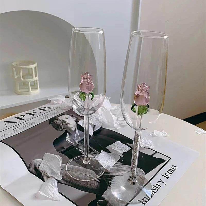 Creative 3D Rose Wine Glass - My Store