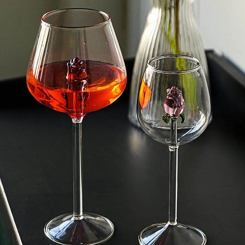 Creative 3D Rose Wine Glass - My Store