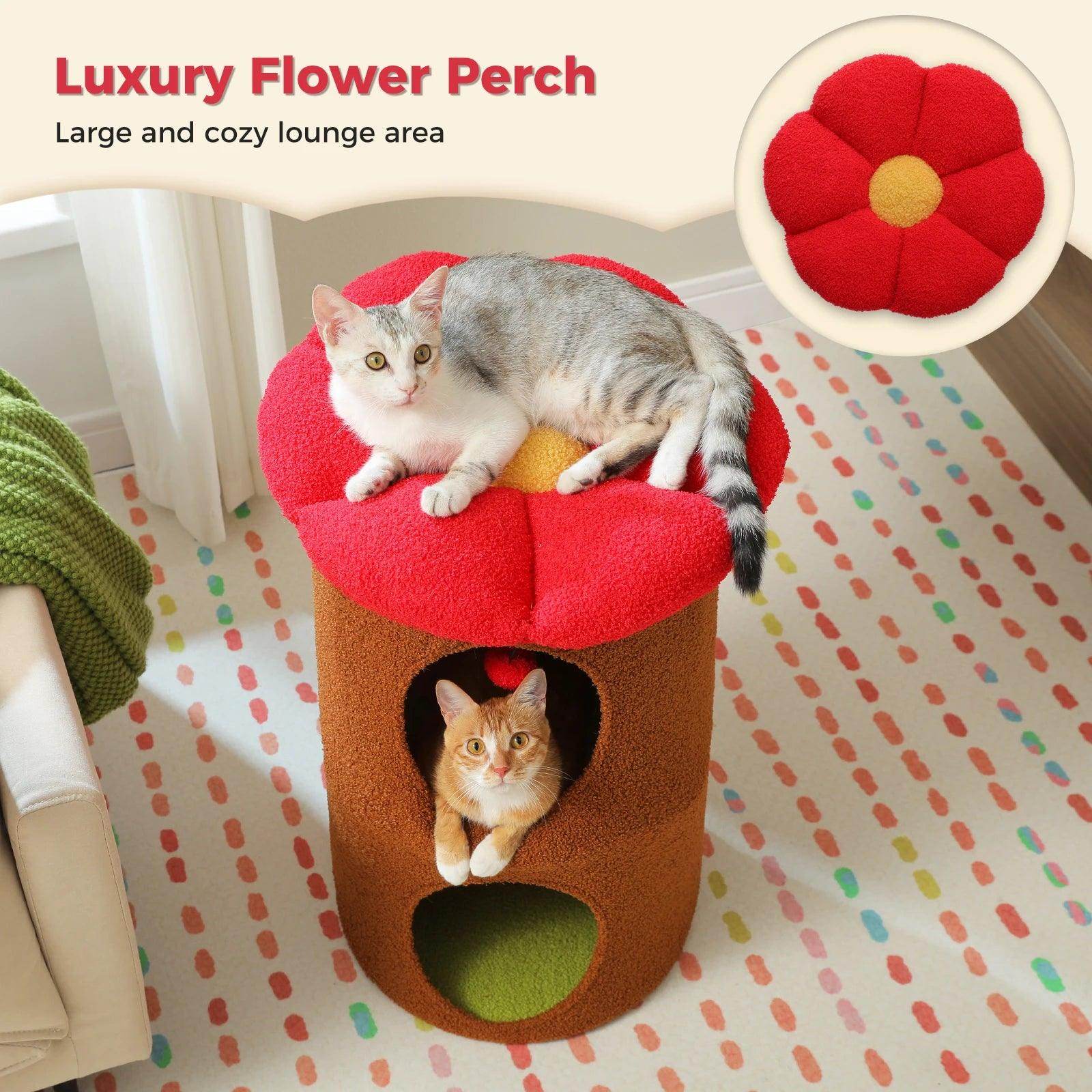Flower Cat Bed House Indoor Double-Deck Cat Condo - My Store