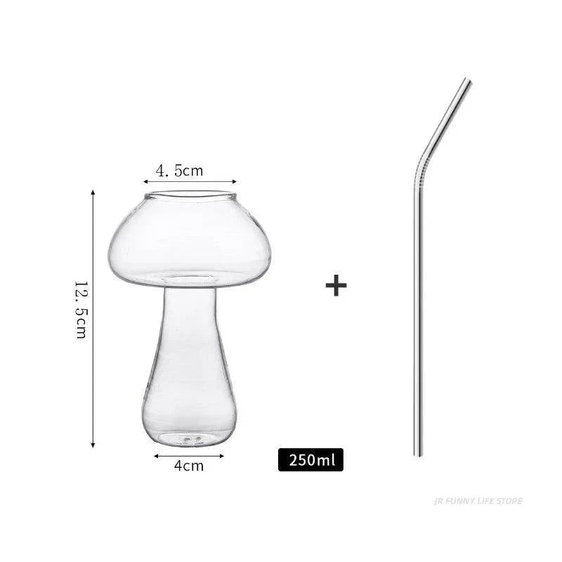 Mushroom Cocktail Glass Cup with Straw - My Store