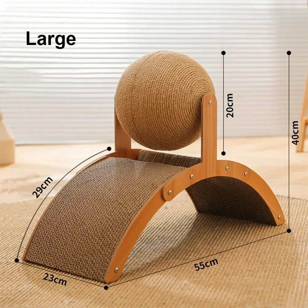 2-in-1 Cat Scratching Ball Wooden Sisal Toy - My Store