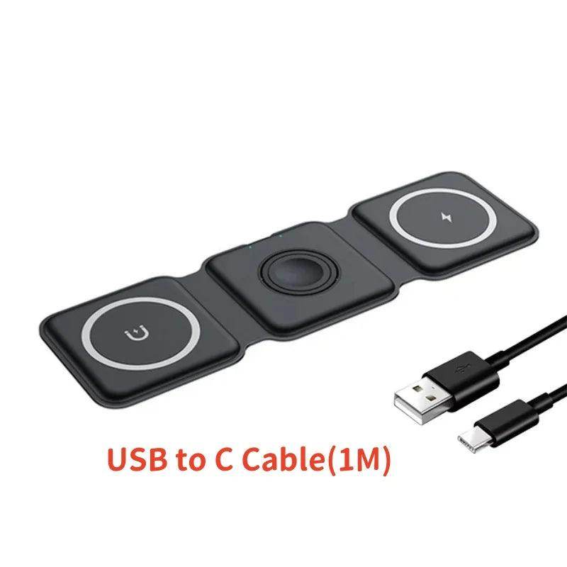 3 in 1 Wireless Charging Station for iPhone, Apple Watch, and AirPods - My Store