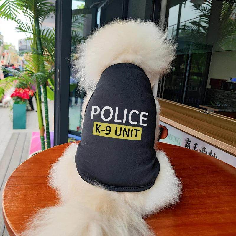 Pet Cats Dogs Cartoon POLICE Print Vest Cats and Dogs Spring Summer Breathable Comfortable For Small and Medium Dog - My Store