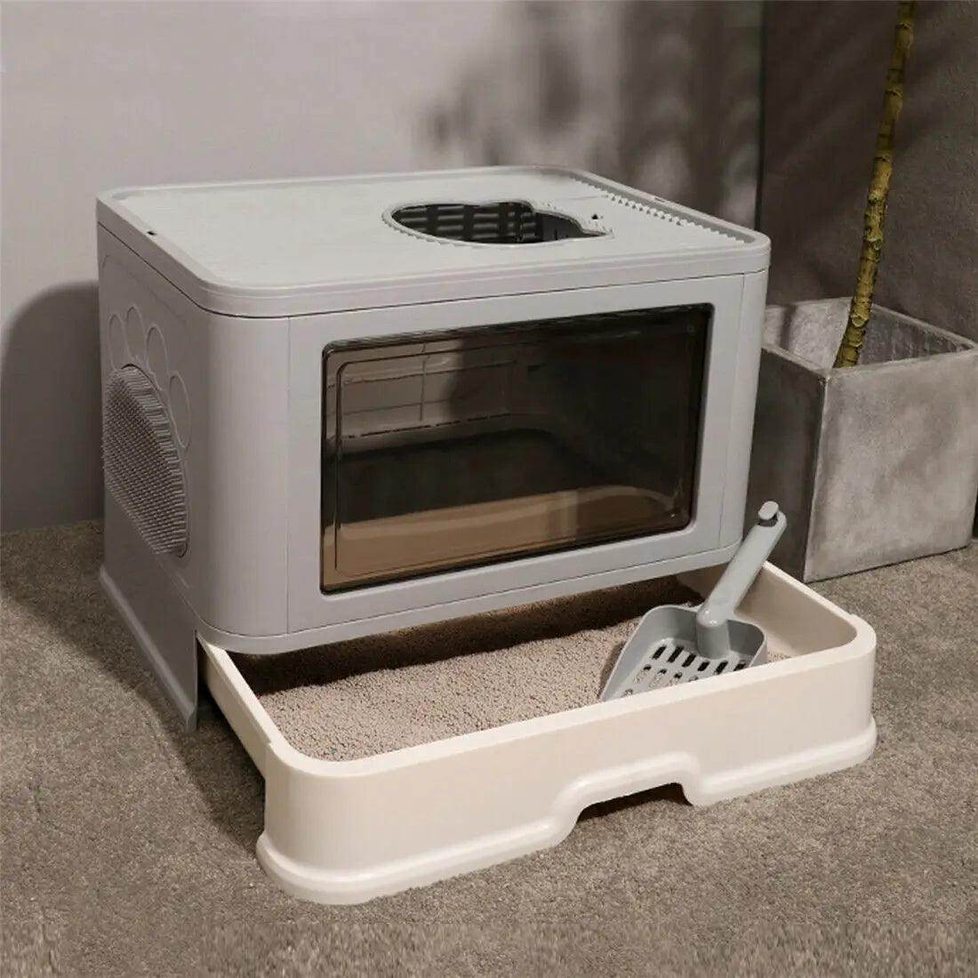 Foldable Cat Litter Box with Front Entry & Top Exit - My Store