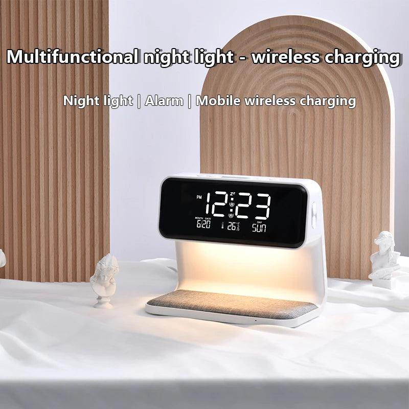 Multi-function LED Nightlight Alarm Clock with Wireless Charger - My Store