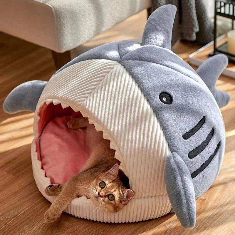 Cartoon Shark Warm Cat Bed - My Store