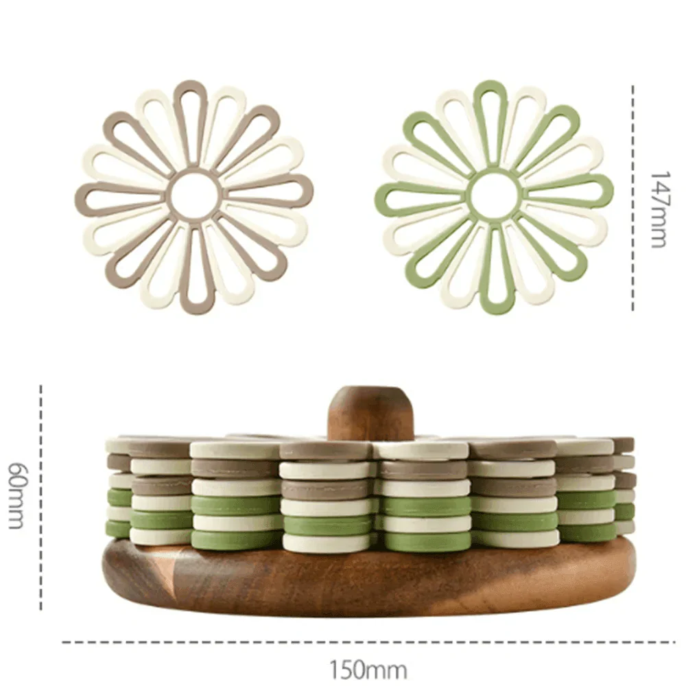 6Pcs Nordic Silicone Flower Placemats - My Store