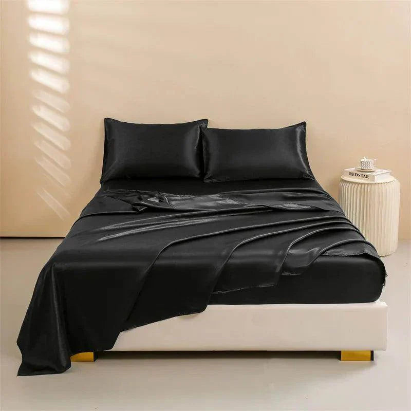 Satin Bed Sheets Set - Queen Size, 4-Piece Silky Bedding - My Store