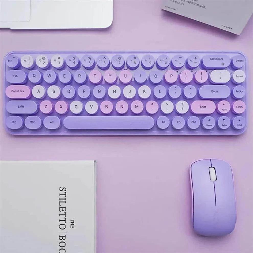 Colorful Wireless Keyboard and Mouse Ergonomic - My Store
