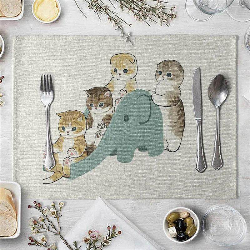 Cat Cartoon Animal Placemat - My Store