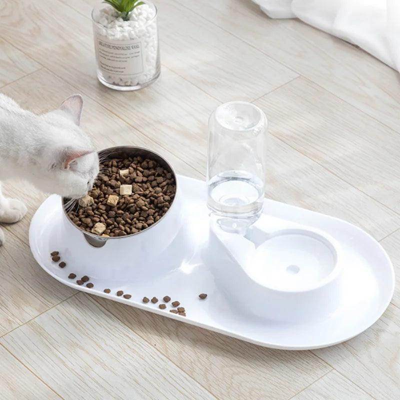 Pet Dual Bowl Dog and Cat Automatic Feeding and Water Dispenser - My Store