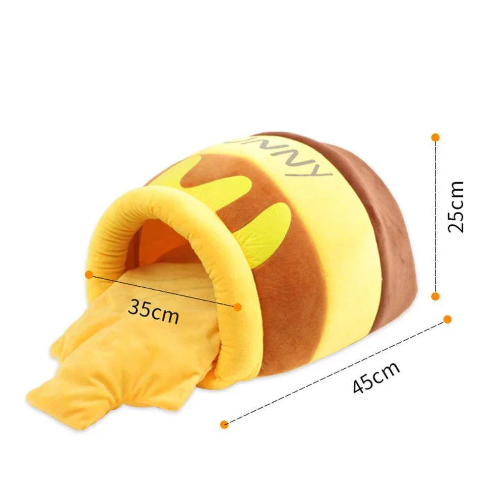 Cat Bed House – Honey Jar Shaped Plush Cushion - My Store