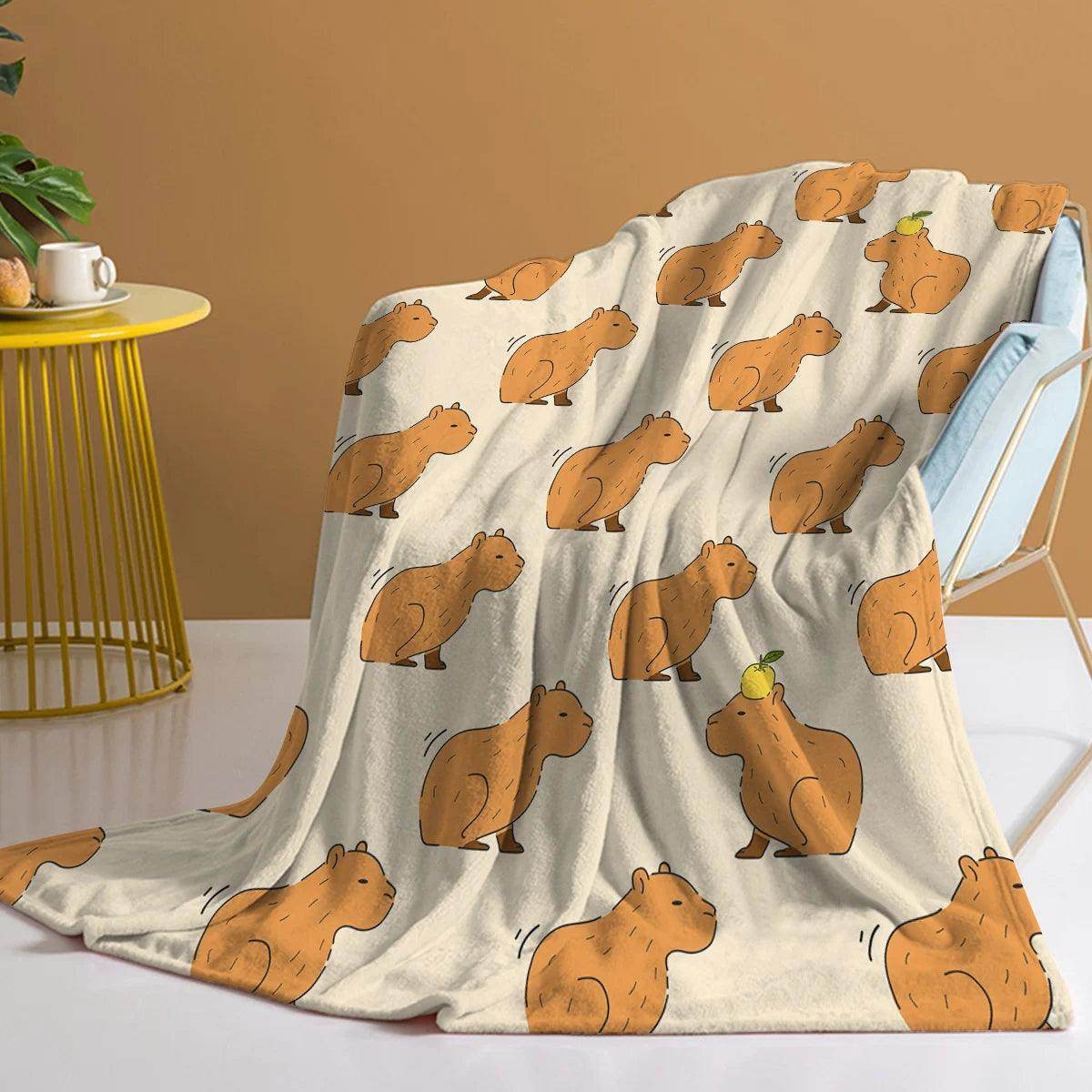 Trembling Capybara Printed Flannel Fleece Blanket - My Store